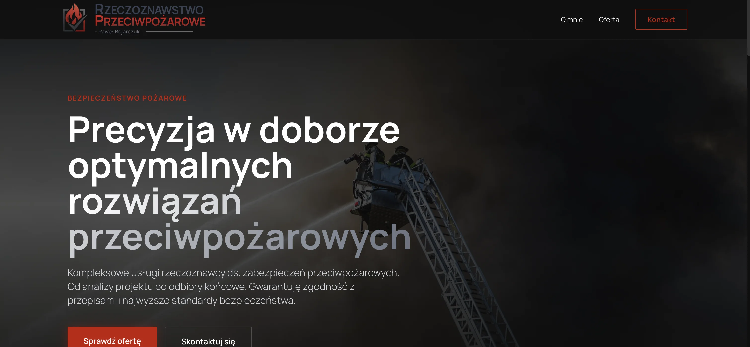 Strona internetowa / Aplikacja - Rzeczoznawca PPOŻ - Paweł Bojarczuk