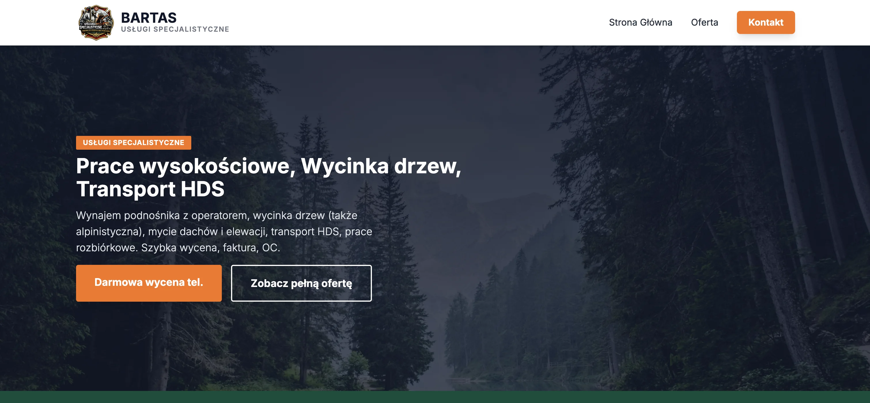 Strona internetowa / Aplikacja - BARTAS - Usługi Specjalistyczne
